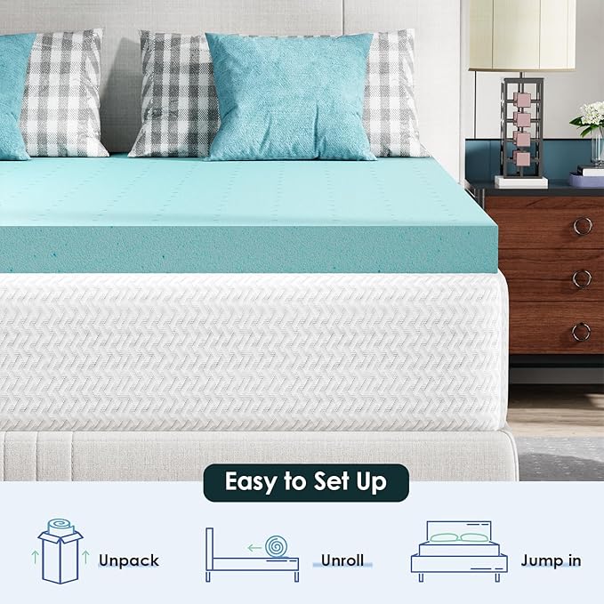 FDW 6 inch Queen Mattress Gel Memory Foam Mattress for Cool Sleep + 3 Inch Gel Memory Foam Topper Set,CertiPUR-US Certified (Queen)