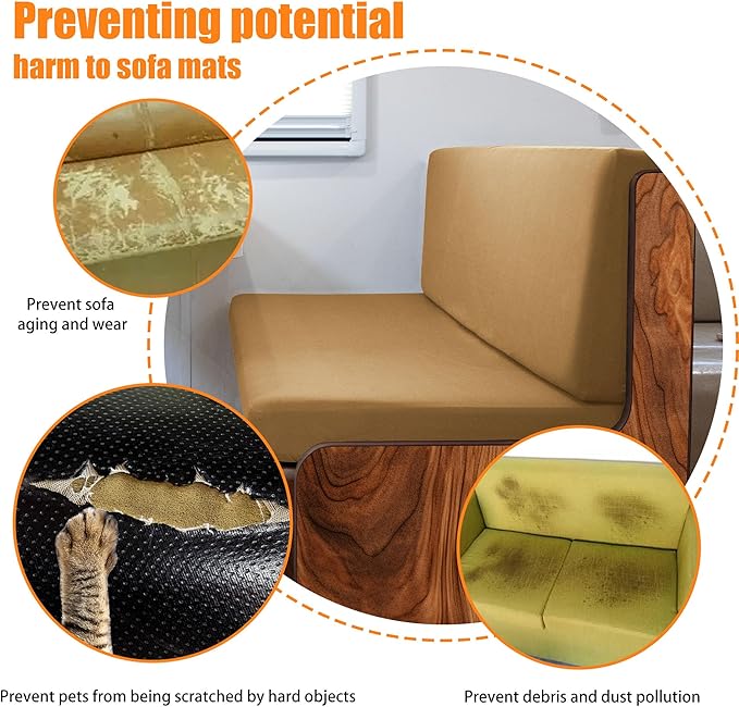 Rv Dinette Cushion Covers, Stretchable Camper Cushion Slipcover, Replacement for RV Couch, 2 Backrest & 2 Bench Covers (Camel)