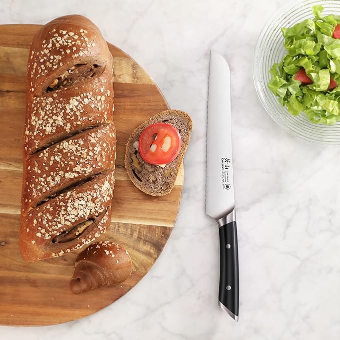 Cangshan HELENA Series 502476 German Steel Forged 8" Bread Knife (Black)