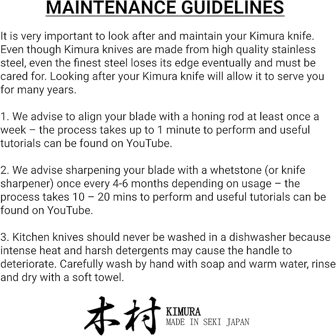 Kimura Sushi Knife, [Made in Japan], 8 inch Professional Chef Knife, Ultra Sharp High Carbon Molybdenum Stainless Steel Kitchen Knives, Chefs Knives with Ergonomic Handle - Japanese Sashimi