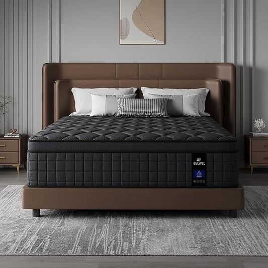 10 Inch Queen Mattress, Medium Firm Hybrid Queen Mattresses, Memory Foam Mattress in a Box with Individually Wrapped Pocket Springs, Reinforced Edge Support, Pressure Relief, Motion Isolation