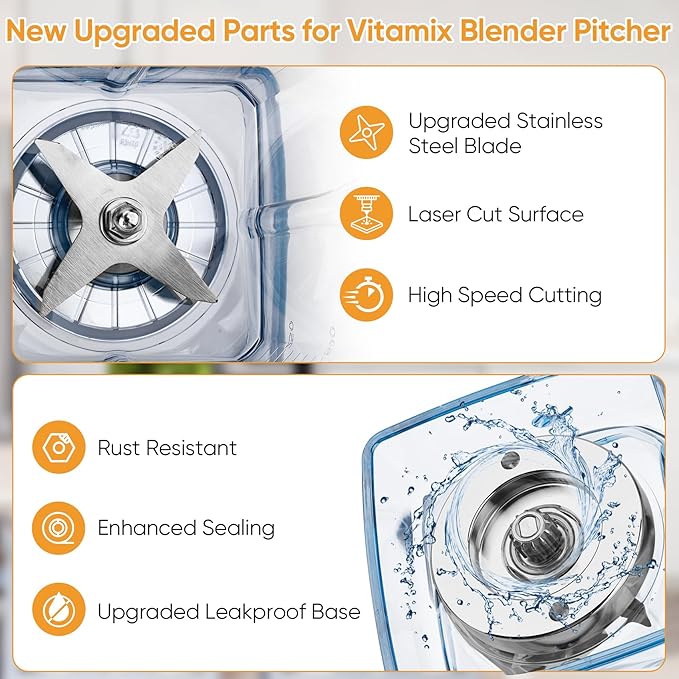 For Vitamix Blender Pitcher 64oz, Upgrade Replacement Pitcher Container Jar Cup for Vitamix 5200 5300 6300 7500 VM0197 VM0101 VM0100 VM0103 E310 Classic Explorian Commercial Professional Series