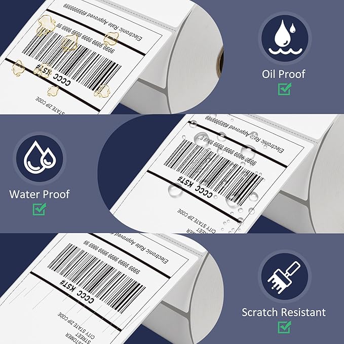 L LIKED 4" x 6" Direct Blank Thermal Shipping Labels with 450 per Roll - Compatible with Zebra 2844 ZP-450 ZP-500 ZP-505 (1 Rolls - 450 Labels)