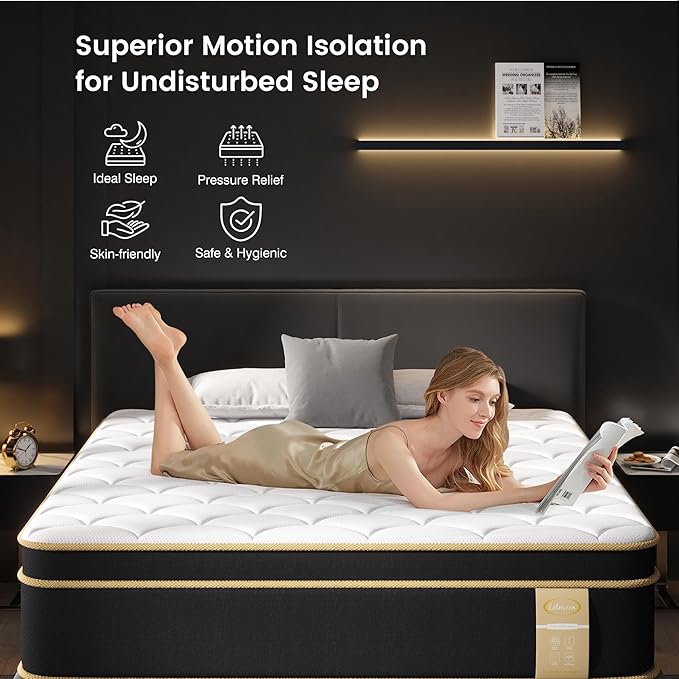 Firm Queen Mattress [New Version], 14 Inch Gel Memory Foam Hybrid Mattress Queen Size Bed in a Box, Pressure & Pain Relief, CertiPUR-US, Individual Pocket Spring, Edge Support