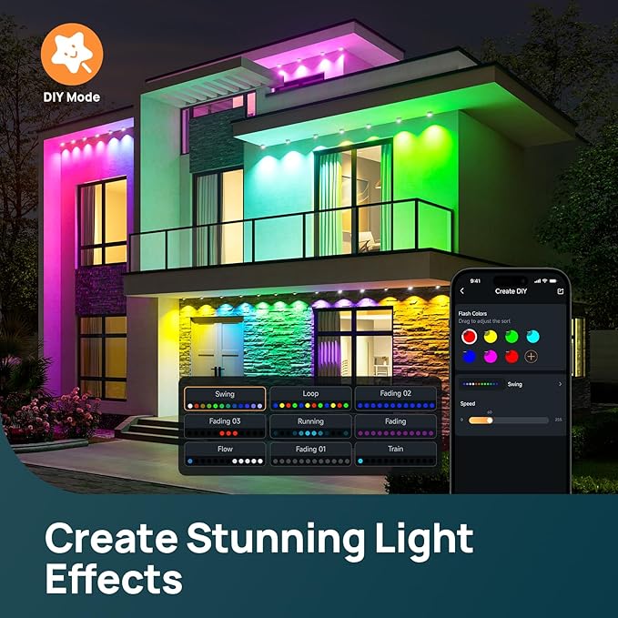 Linkind Permanent Outdoor Lights HP5,Smart AI RGBTW 100ft Christmas Lights Outdoor, 85 Scenes Modes for Daily Holiday Christmas Decorations,IP67 Waterproof, Works with Alexa,Google Assistant