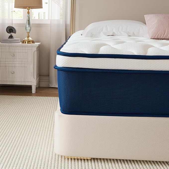 14 Inch Queen Mattress in a Box - Hybrid Gel Memory Foam & Pocket Springs for Back Pain Relief, Plush Support, Fiberglass-Free, CertiPUR-US Certified, 120-Night Sleep Trial, 60x80 Inches
