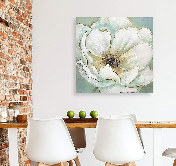 Wexford Home Soft Teal Splendor Gallery Wrapped Canvas Wall Art, 10x10,