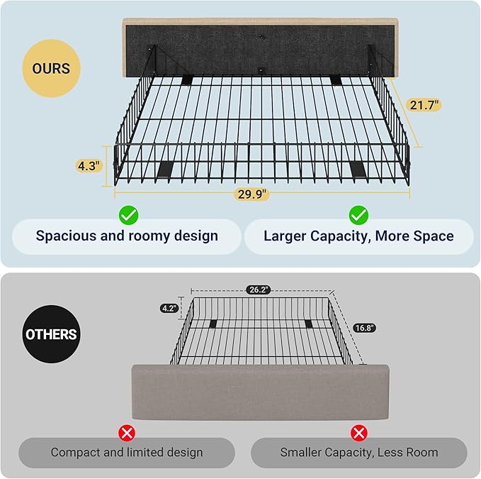 Allewie Upholstered Queen Size Platform Bed Frame with 4 Storage Drawers and Headboard, Diamond Stitched Button Tufted, Mattress Foundation with Wooden Slats Support, No Box Spring Needed, Beige