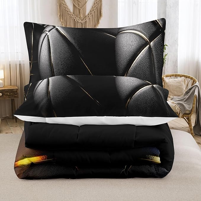 Tailor Shop Basketball Comforter Set for Boys Kids Basketball Bedding King Size with 2 Pillowcase