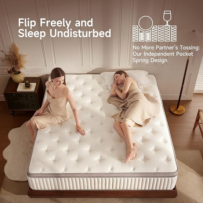 King Mattress, 14 inch King Size Cooling Gel Memory Foam Mattresses for Pressure Relief, Medium Firm Hybrid Mattress in a Box, CertiPUR-US Certified