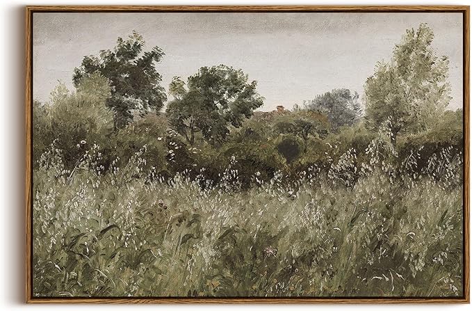 InSimSea Framed Canvas Wall Art, Countryside Field Modern Farmhouse Decor, Wall Art for Living Room, Bedroom, French Country Decor, 20"x30"