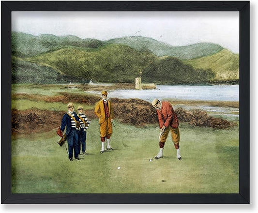 Poster Master The Putting Green Painting Poster - Golf Course Print - Golf Art - River Art - Sports Art - Landscape Art - Father's Day Art - Great Office or Living Room Decor - 8x10 UNFRAMED Wall Art