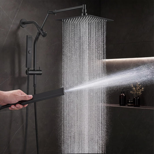 All Metal 10" Shower Head with Handheld, Built-in Power Jet Mode