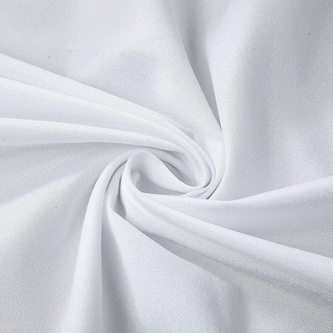 Suppromo 9ft White Table Skirt Tulle Tutu Table Skirt for Rectangle Tables White Ruffle Table Cloth for Wedding Bridal Shower Baby Shower Baptism Birthday Party Banquet Decoration(L9(ft) H 30in)