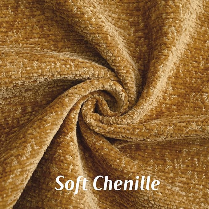 FUTEI Tobacco Chenille Throw Pillow Covers 22x22 Inch Set of 2,Soft Cozy Bound Edge Design Cushion Case,Home Decor for Couch Bed Living Room