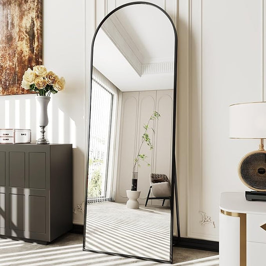Arched Mirror Full Length,Nanoglass Standing Mirror Full Length,71"x26"espejos para dormitorio,Large Full Body Mirrors,Floor Length Mirrors(Black)