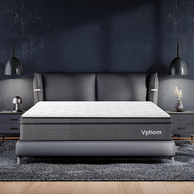 Queen Mattress, 12 Inch Hybrid Queen Size Mattresses in a Box with Memory Foam and Individual Pocket Springs|Pressure Relief & Motion Isolation&Breathable, No Pilling, CertiPUR-US, Medium Firm Fee