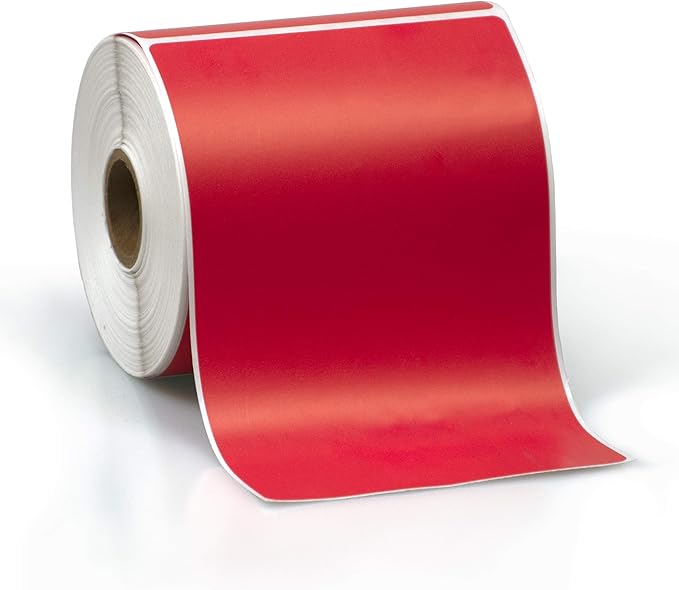 4" X 6" Direct Thermal Perforated Stickers Labels for Shipping Labels, Inventory, and Color Coding - Compatible with Zebra, Rollo, Godex and More (Red, 24 Rolls)