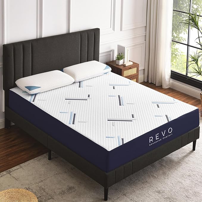 REVO Sleep Gel Memory Foam Mattress, 10-Inch California King – Cooling Gel Foam Mattress with Supportive Pressure Relief and Breathable Comfort – Deep, Restorative Sleep