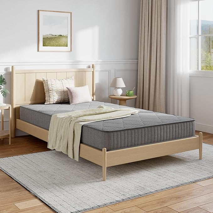Novilla Twin XL Mattress, 6 Inch Twin XL Hybrid Mattress in a Box with Bonnell Spring & Gel Memory Foam for Pain Relief & Spine Support & Cooling Night Sleep, CertiPUR-US Certified Kids Mattresses