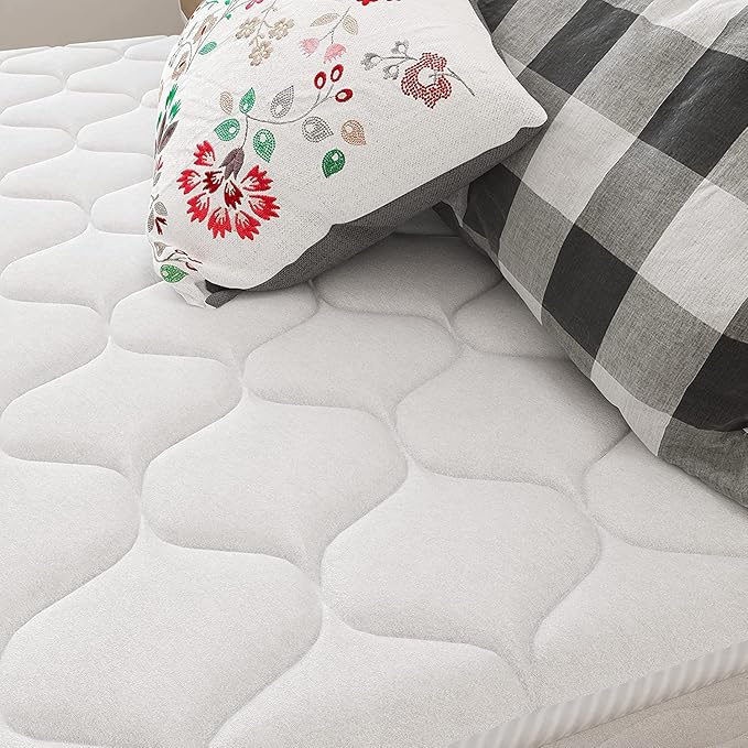 NapQueen 6 Inch Innerspring Queen Size Medium Firm Support Relief Mattress, Bed in a Box, White