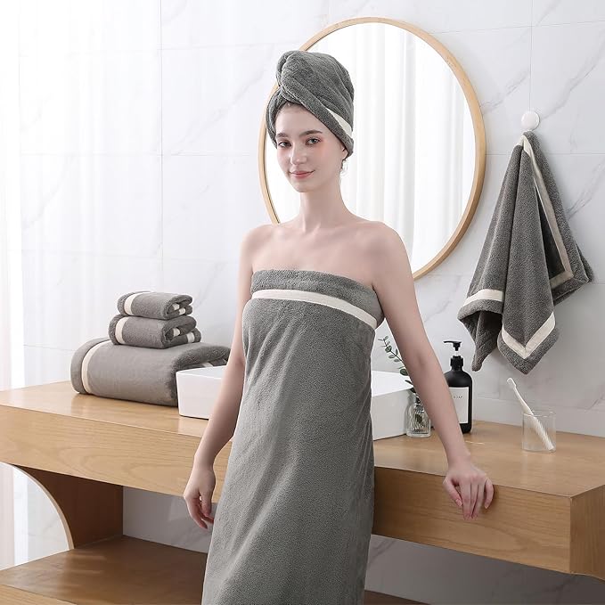 Extra Large Bath Sheets 40x80 Inches,Luxury Bath Towel,Super Soft & Absorbent,Oversized Microfiber Shower Towels for Bathroom,Yoga,SPA,Pool（Dark Grey 2Piece）