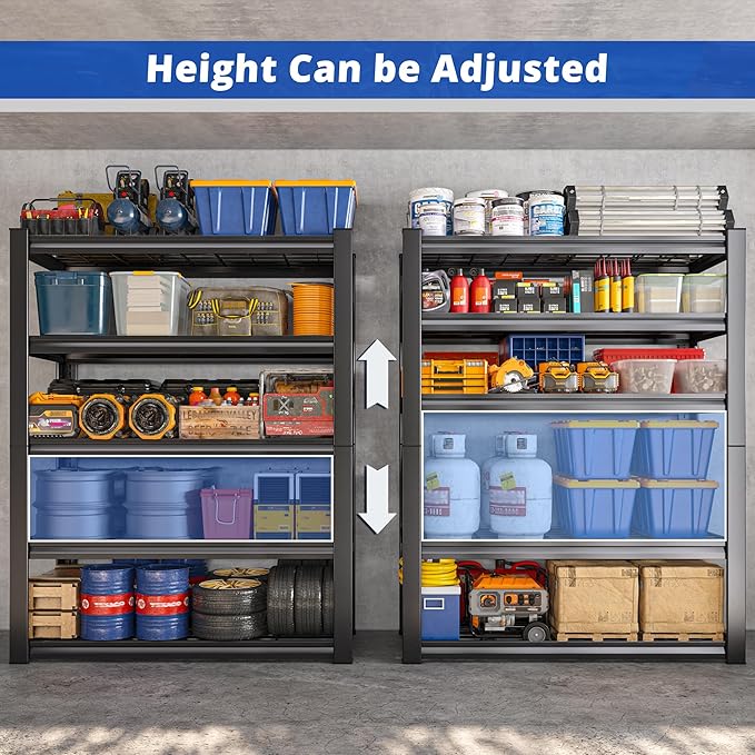 REIBII 3010LBS Storage Shelves 72" H Garage Shelving Heavy Duty Metal Shelving 5 Tier Adjustable Metal Shelves for Storage for Pantry Kitchen Basement 72" H x 35.5" W x 16" D, 3 Pack