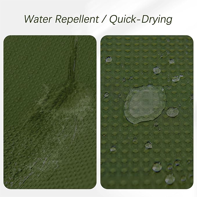 60 inch Waffle Shower Curtain - Heavy Duty Thick Fabric Green Shower Curtains for Bathroom, Weighted Hotel Spa Luxury Water Repellent Cloth Bath Curtain with 10 Hooks, 60Wx72H