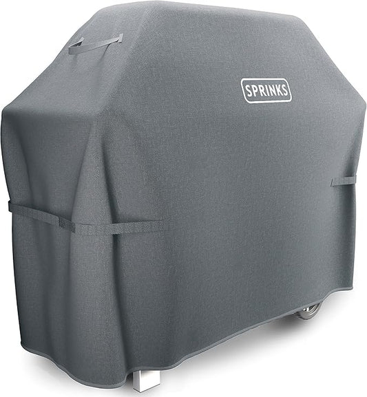 SPRINKS® Grill Cover Weatherproof Grillcover for Weber, Napoleon, Enders - Extra Handles Gas Grill Oxford 600D Fabric [52in x 26in x 43in] - Grey