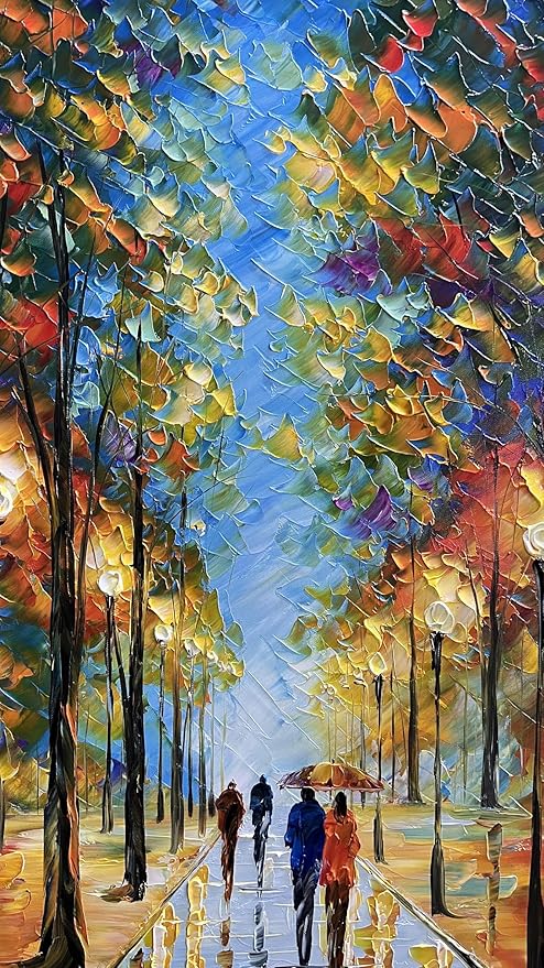 Tyed Art- Large Contemporary Wall Art Landscape Oil Painting On Canvas palette knife Textured Tree Painting hand-painted Acrylic Abstract Landscape wall art modern canvaspainting Living room bedroom hanging bedside ofa background painting 30x60inch