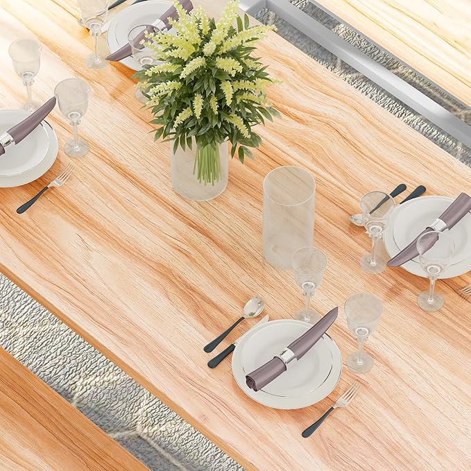 Recaceik Dining Table Set with Bench, 3 Pieces Dining Furniture Set Kitchen Table Set Sturdy Structure Space-Saving Dinette for Kitchen, Dining Room Breakfast Nook, Living Room, Beige