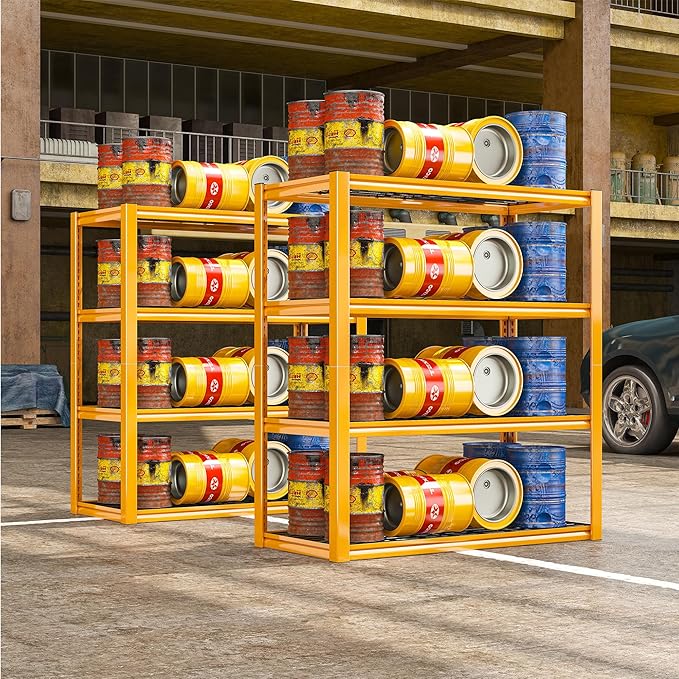 REIBII 40" W Garage Shelving 2240 LBS Storage Shelves Adjustable Heavy Duty Shelving 4 Tier Metal Shelves for Storage 59.5"H Metal Shelf for Pantry Basement Warehouse 40"W × 19.5"D × 59.5"H, 4 Pack