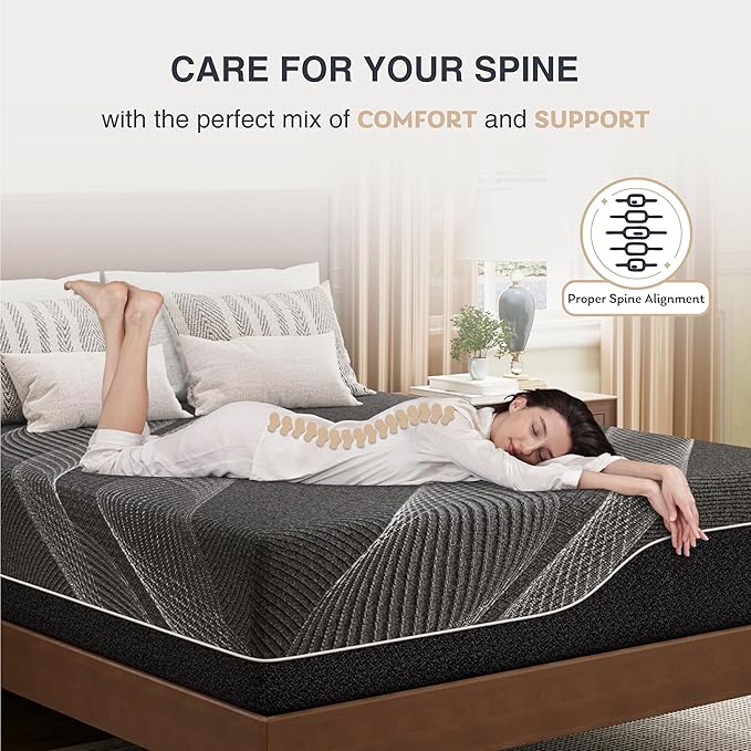 California King Mattress 14 Inch Charcoal Memory Foam in a Box, CertiPUR-US Certified Fiberglass Free, Gel Double Mattress, Made in The USA of US Foam, 84" × 72" × 14", Medium