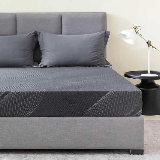 Full Mattress 8 Inch Charcoal Gel Memory Foam in a Box, CertiPUR-US Certified, Fiberglass Free, Cooling Double Mattress, Made in The USA of US Foam, 75" × 54" × 8", Medium
