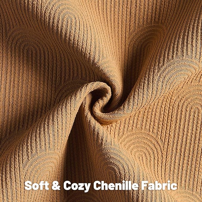 FUTEI Bronze Chenille Decorative Throw Pillow Covers 24x24 Inch Set of 2,Soft Cozy Striped Geometric Patterns European Cushion Case,Modern Home Decor for Couch Bed Living Room