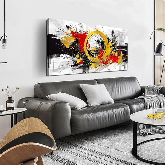 Abstract Wall Decor for Bedroom - Modern Wall Art for Living Room Ready to Hang Size 24" x 48"