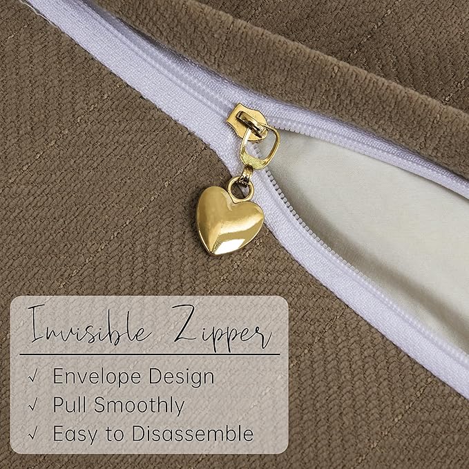 ZWJD Brown Pillow Covers 22x22 Set of 2 Chenille Throw Pillow Covers with Elegant Design Soft and Luxurious Decorative Throw Pillows for Couch, Bed, and Home Decor