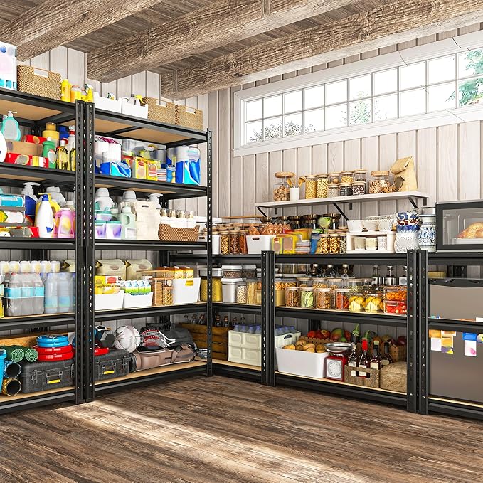 REIBII Storage Shelves 2020LBS Garage Shelving Heavy Duty 5 Tier Metal Shelving Units for Storage Adjustable Utility Shelf Rack for Kitchen Warehouse Basement 28" W x 12" D x 59.8" H, 3 Pack