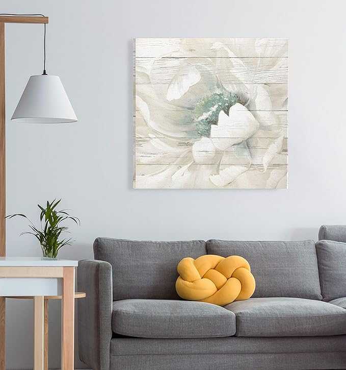 Wexford Home Weathered White II Gallery Wrapped Canvas Wall Art, 16x16,