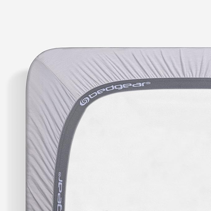 Bedgear Baby Hyper-Wool Performance Crib Sheet – Warmth No Overheating – Soft Touch Wool Blend – Fitted, Breathable, Machine Washable Crib Sheet – 50% Polyester, 45% Viscose, 5% Wool, Light Grey