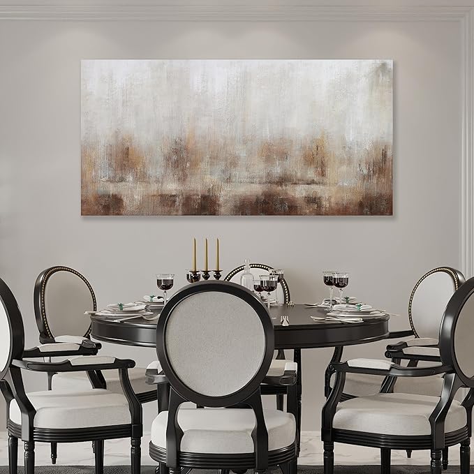 Abstract Wall Art Home Decor Wall Brown Canvas Print Wall Art Framed Modern Abstract Artwork for Living Room Bedroom Dining Room Home Office Decor 29"x58"