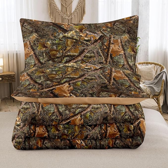 Tailor Shop King Size Camo Comforter Set, Bedding Set with 2 Pillowcases