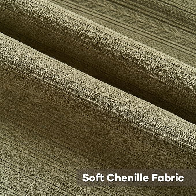 FUTEI Olive Green Decorative Throw Pillow Covers 12x20 Inch Set of 2,Soft Cozy Wheat Ear Striped Patterns Lumbar Pillow Cases,Modern Home Decor for Couch Bed Living Room