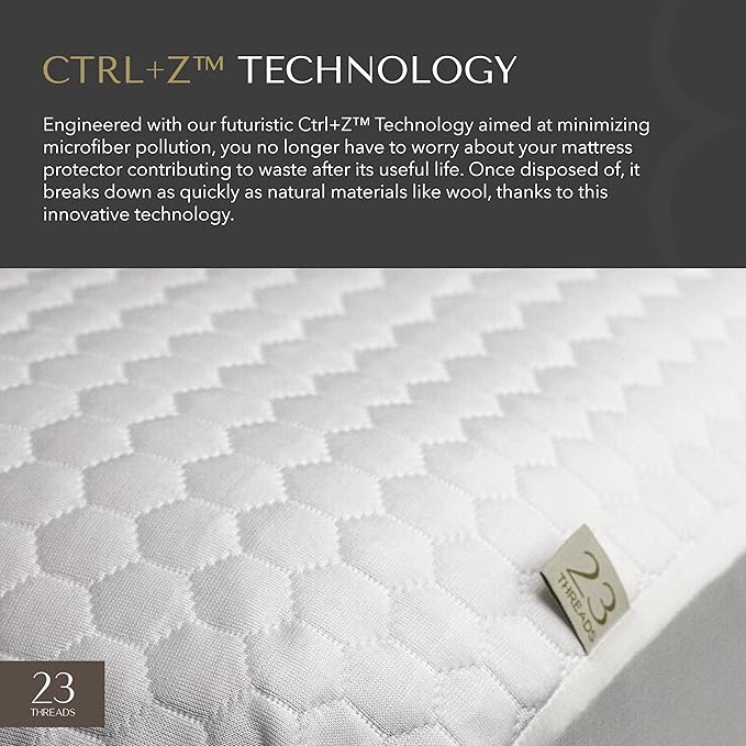 23 Threads X161 Series Padded Plush Soft Waterproof Noiseless Mattress Protector Cover, Fitted, with Ctrl+Z Technology, 16 Inch Deep, TwinXL