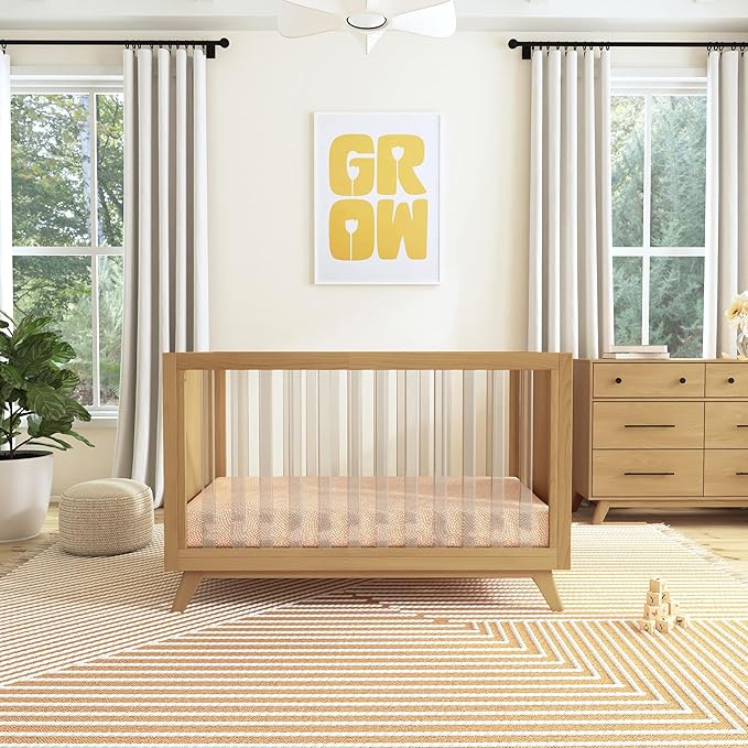 DaVinci Otto 3-in-1 Convertible Crib in Honey with Acrylic Slats, Greenguard Gold Certified