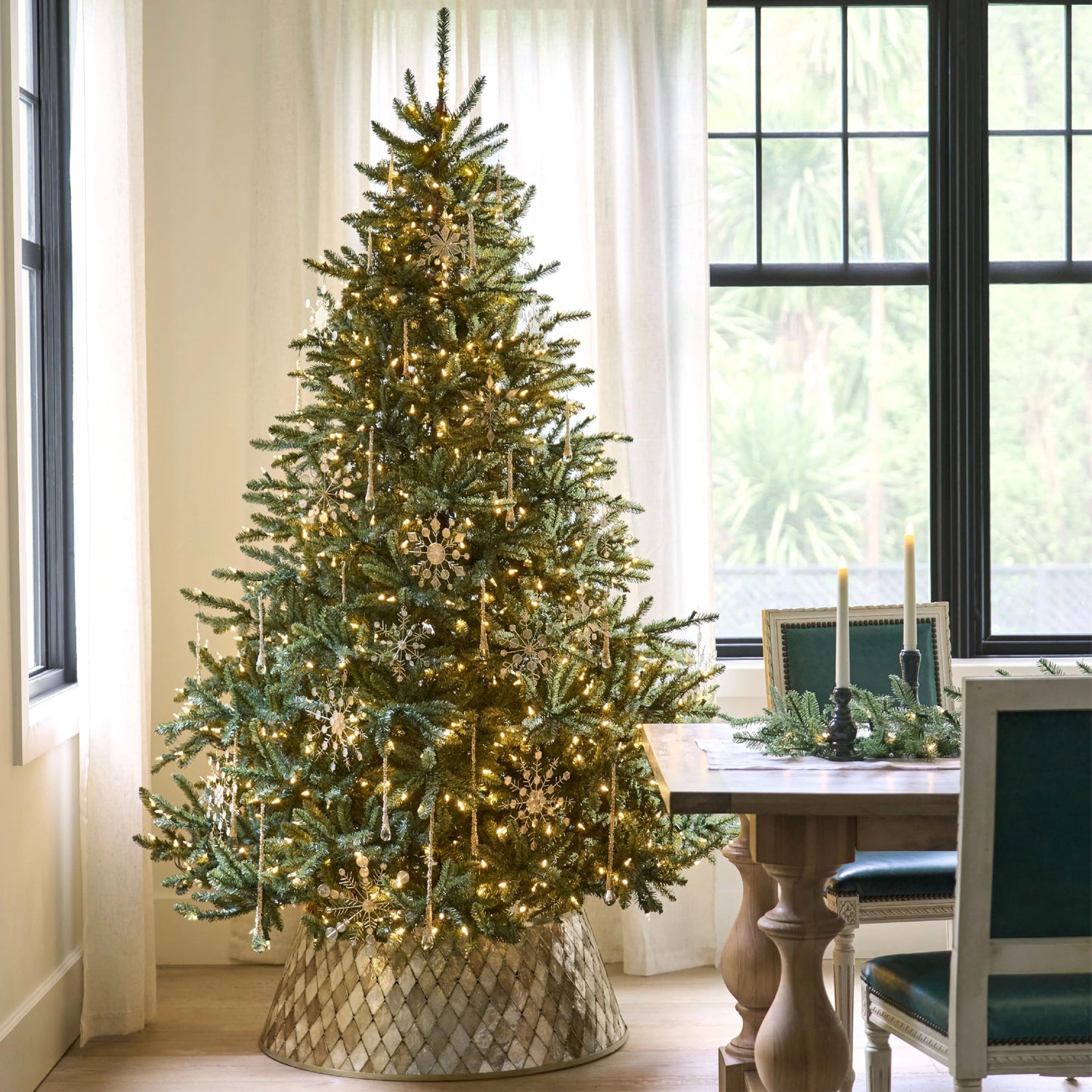 Balsam Hill 6.5ft Pre-Lit Classic Blue Spruce - Artificial Christmas Tree with 2144+ Tips, 700 Clear Incandescent Lights, Easy Plug Technology & Premium Stand for Indoor Holiday Decorating