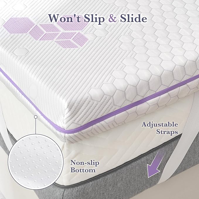 SINWEEK 3 Inch Memory Foam Mattress Topper King Size, Soft and Medium Mattress Pad for Back Pain Relief, High Density Foam Bed Topper with Textured Cover, CertiPUR-US Certified