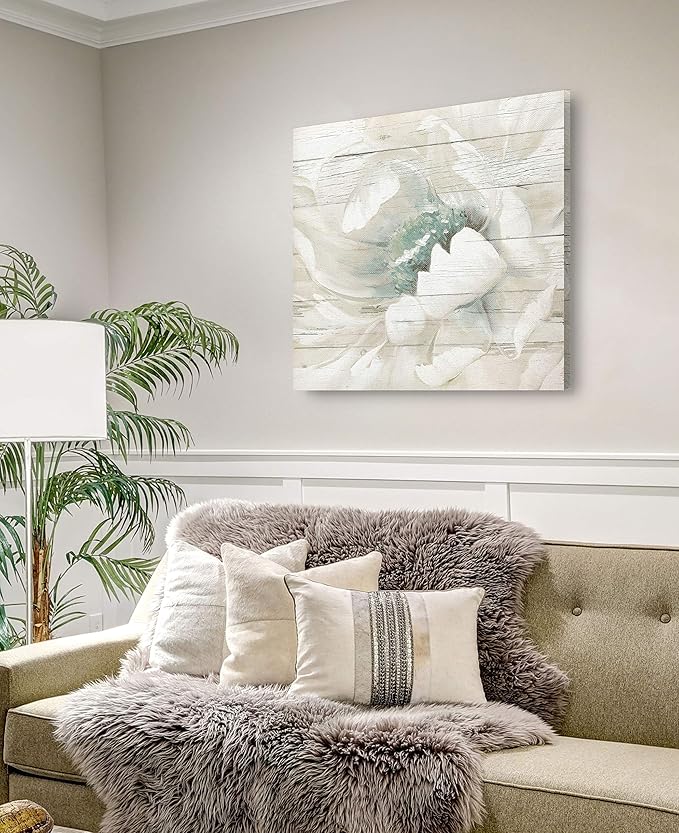 Wexford Home Weathered White II Gallery Wrapped Canvas Wall Art, 16x16,