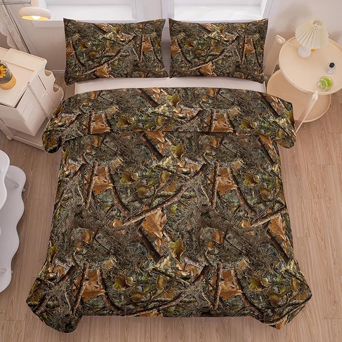Tailor Shop King Size Camo Comforter Set, Bedding Set with 2 Pillowcases