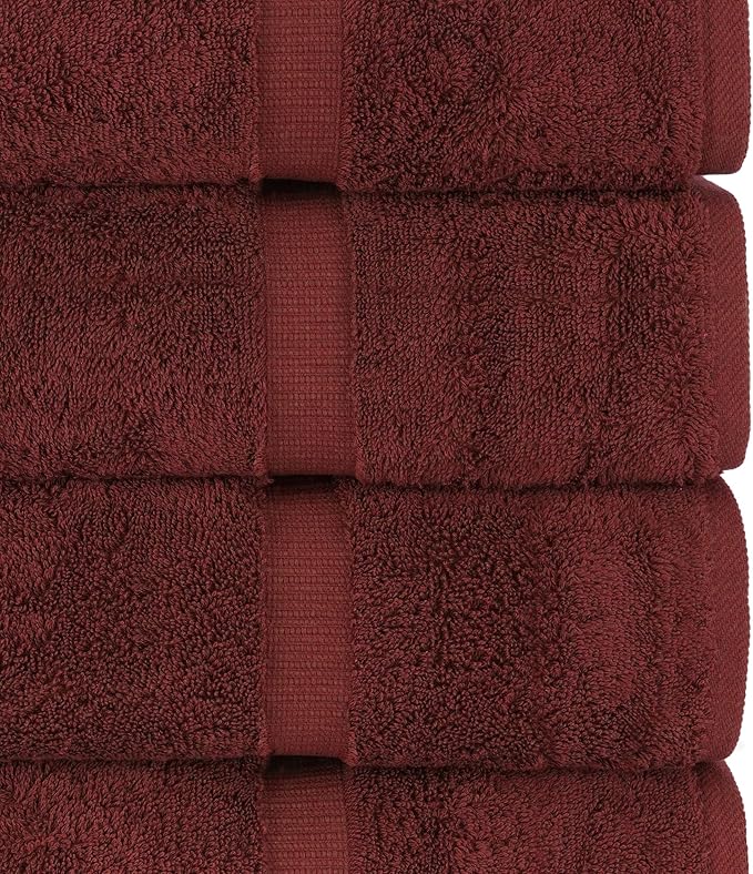 Chakir Turkish Linens, 100% Cotton Premium Quality Turkish Bath Sheets (35''x70'' Large Bath Sheet Towels - Cranberry)
